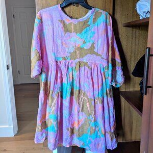 Alcala Linen Dress - Aquarela - Lanhtropy